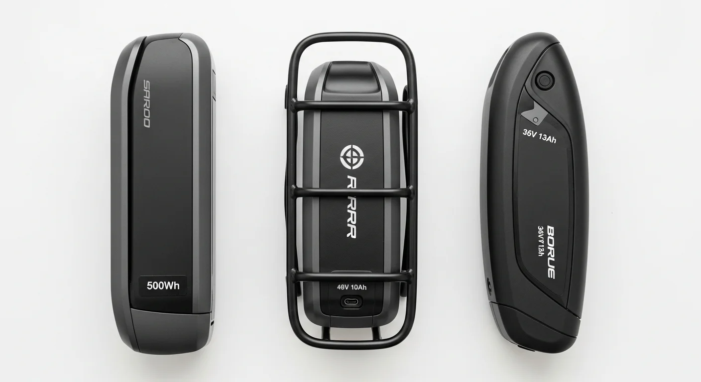 Trois types de batteries VAE : intégrée au cadre, porte-bagage, tube diagonal