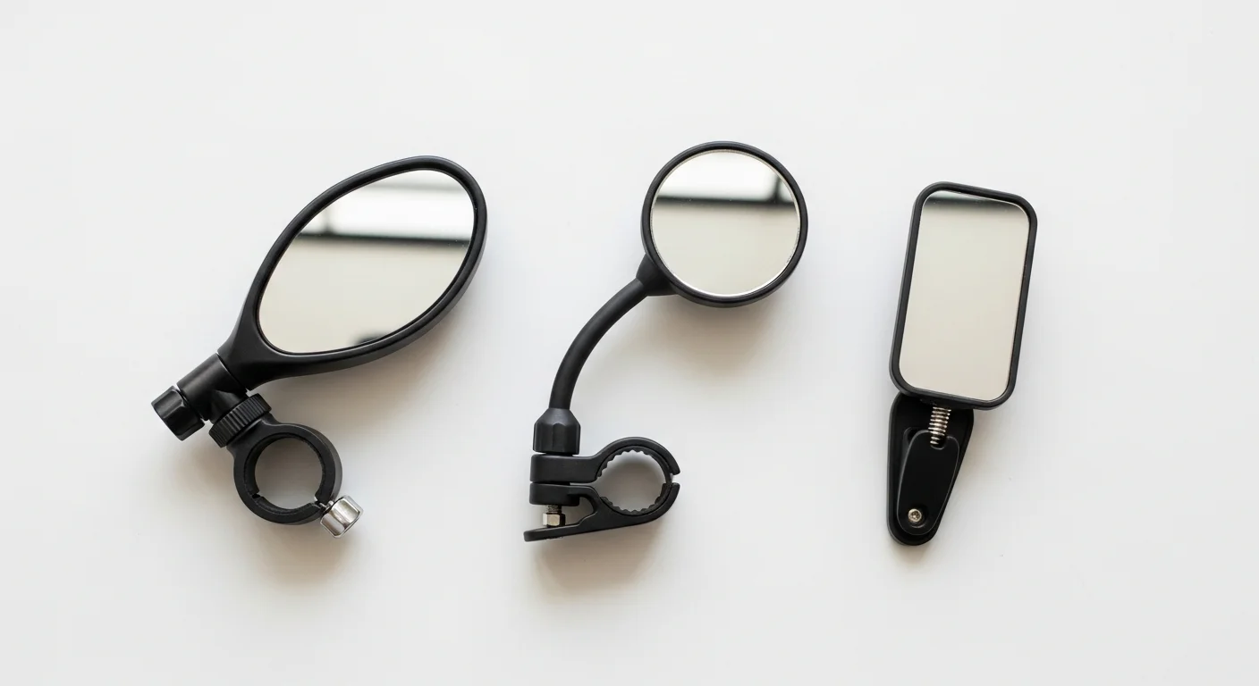 Comparatif de trois types de rétroviseurs pour vélo : fixation guidon, casque et lunettes