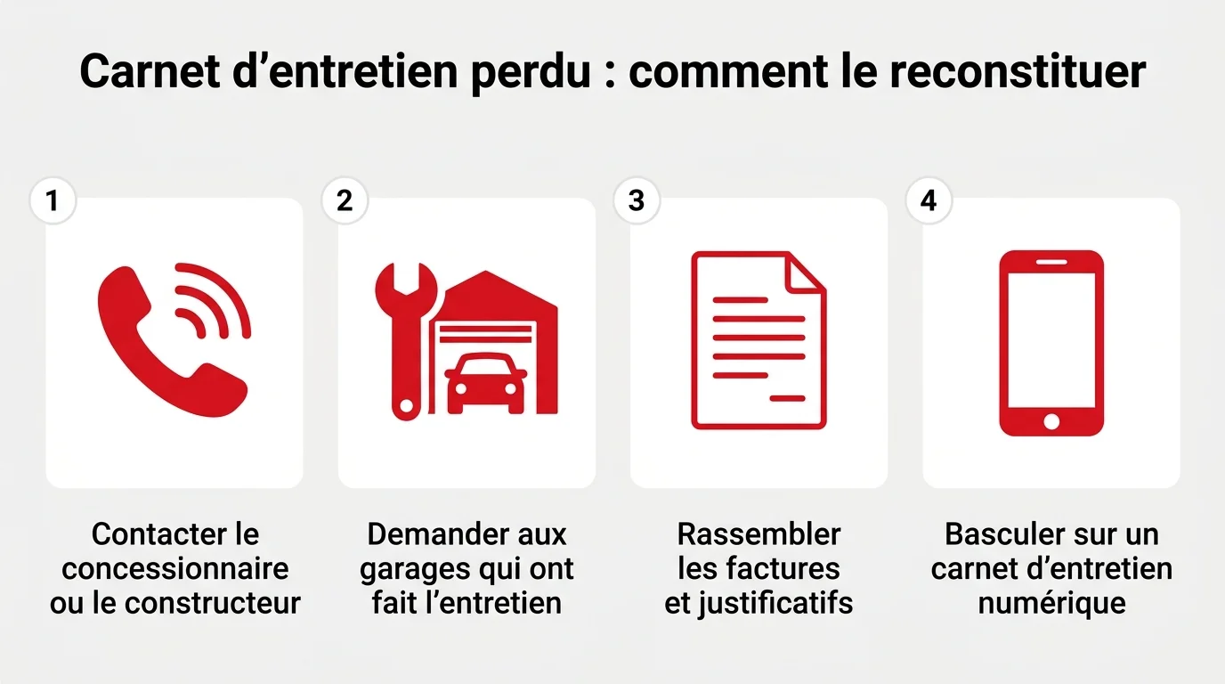 Carnet d'entretien perdu : quatre etapes pour le reconstituer