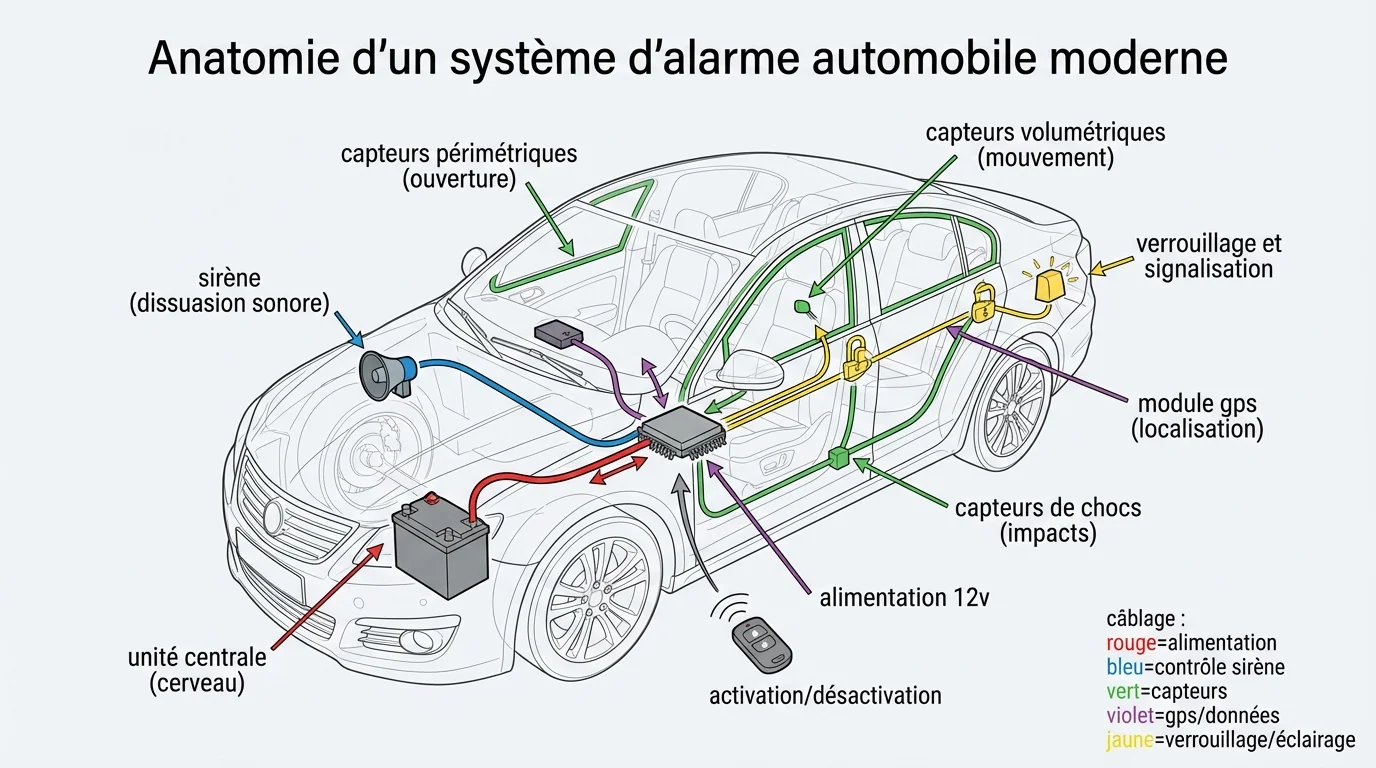 Anatomie d'un système d'alarme automobile moderne