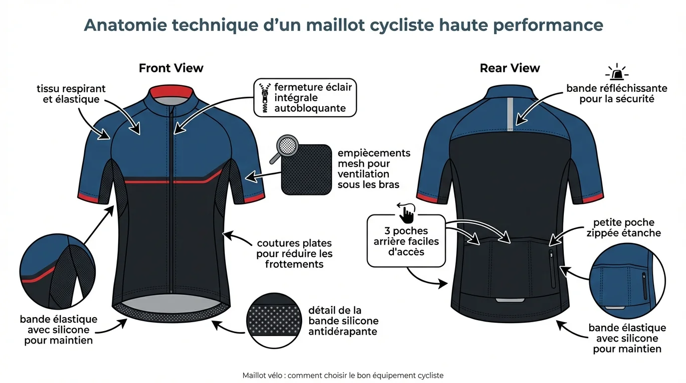 Anatomie technique d'un maillot cycliste haute performance
