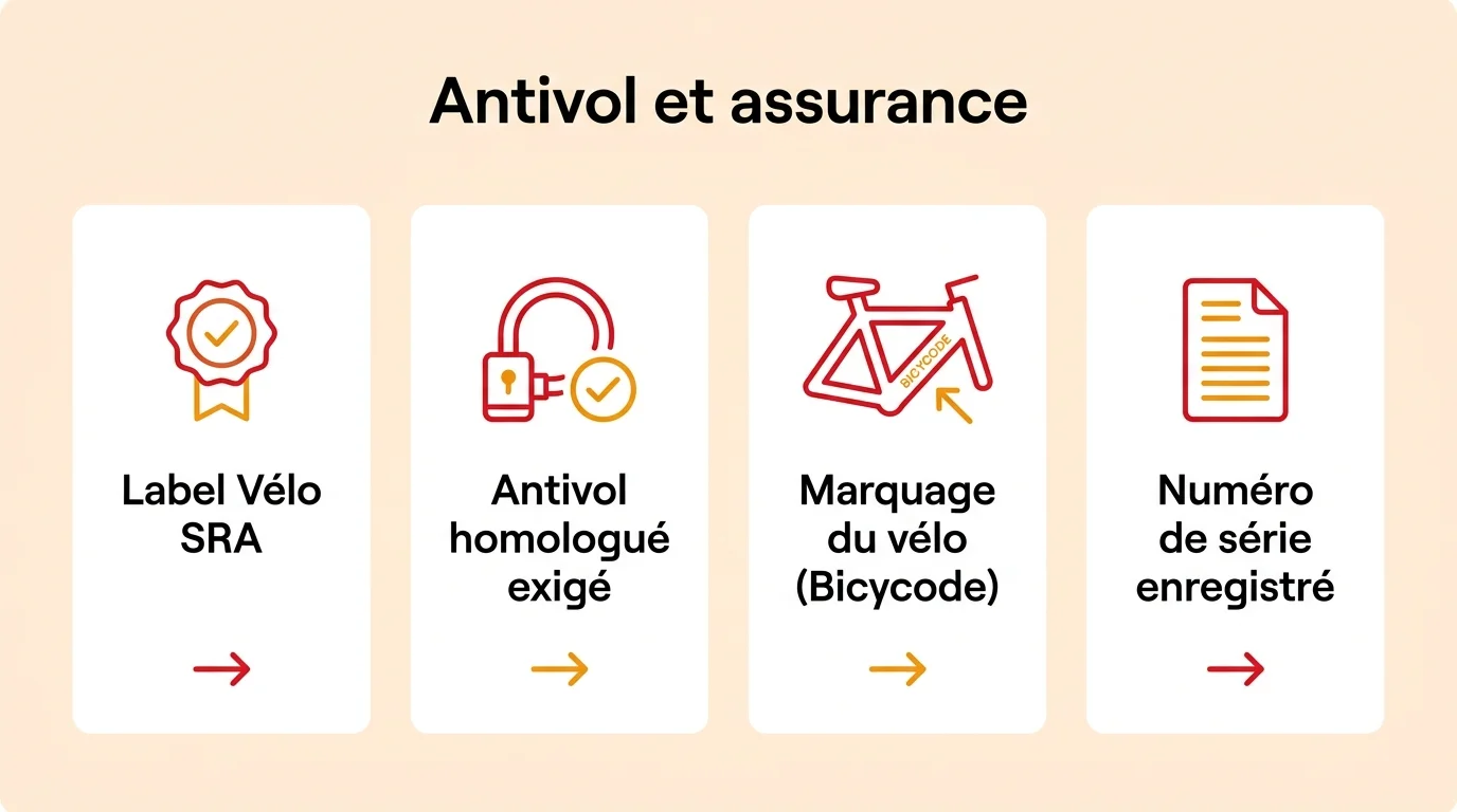 Antivol vélo homologué : label Vélo SRA et marquage Bicycode du vélo