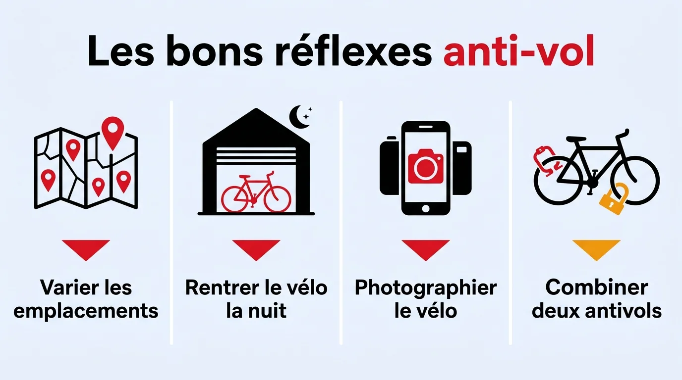 Les bons réflexes anti-vol au quotidien pour protéger son vélo
