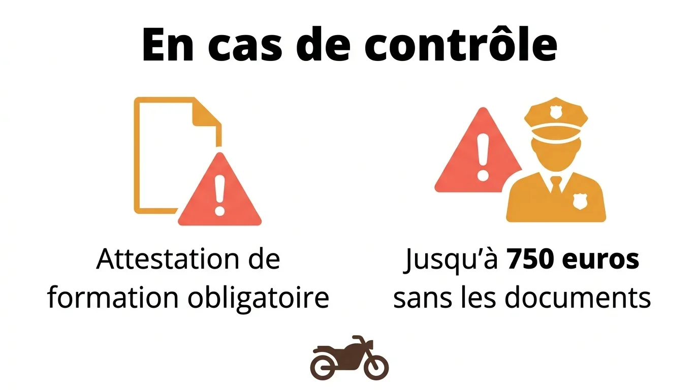 Sanctions en cas de contrôle sans attestation de formation pour conduire une 125 avec le permis B