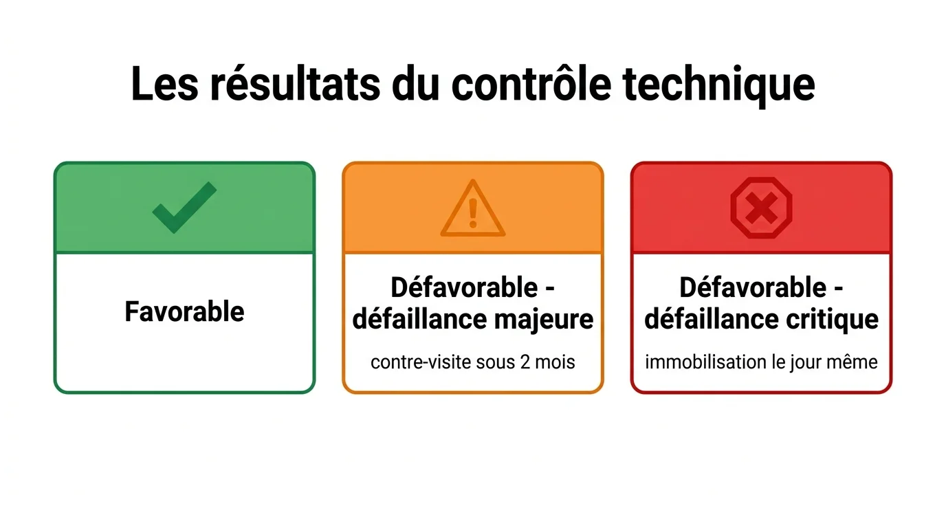 Résultats du contrôle technique moto : favorable, défavorable majeur ou critique