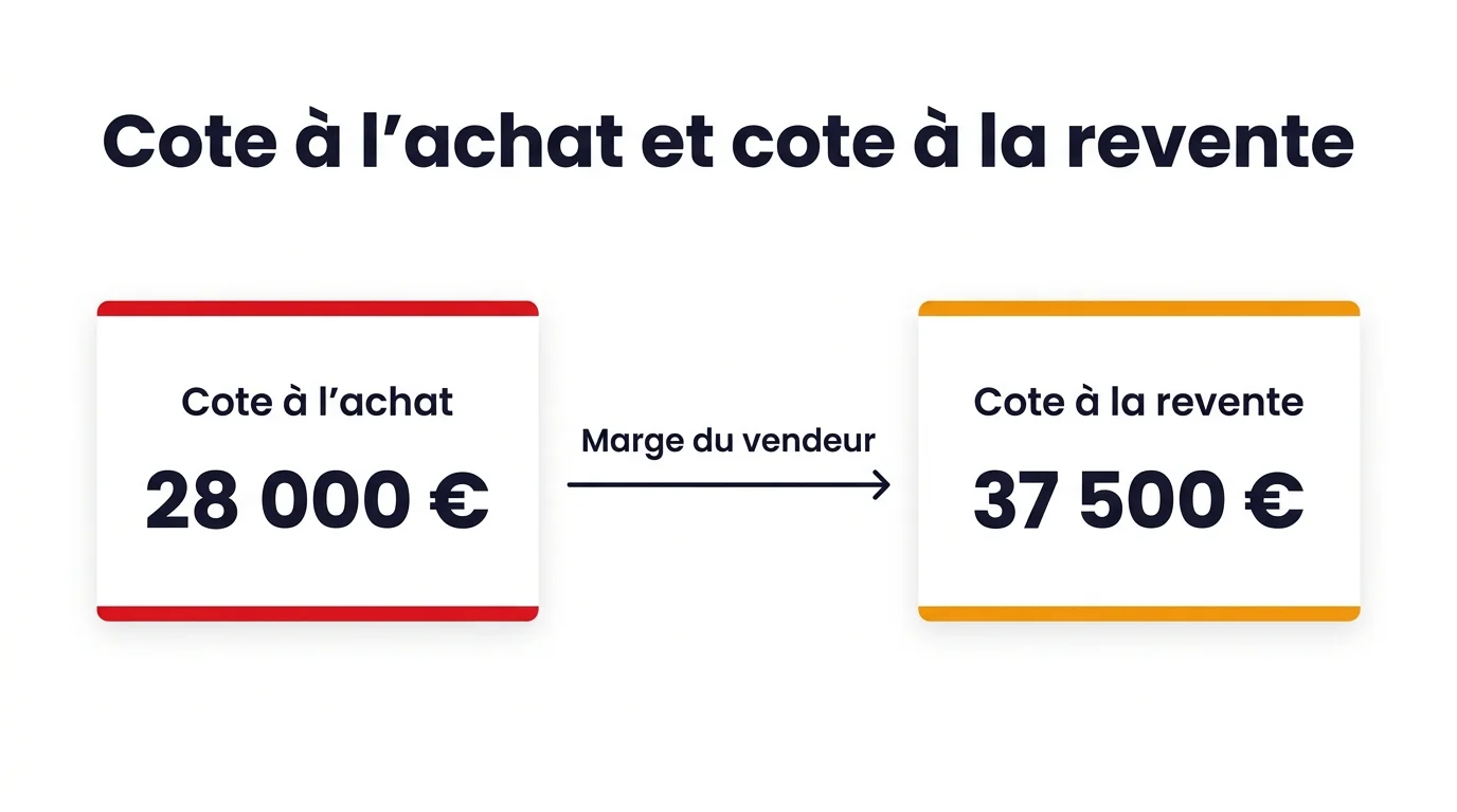 Différence entre cote à l'achat et à la revente
