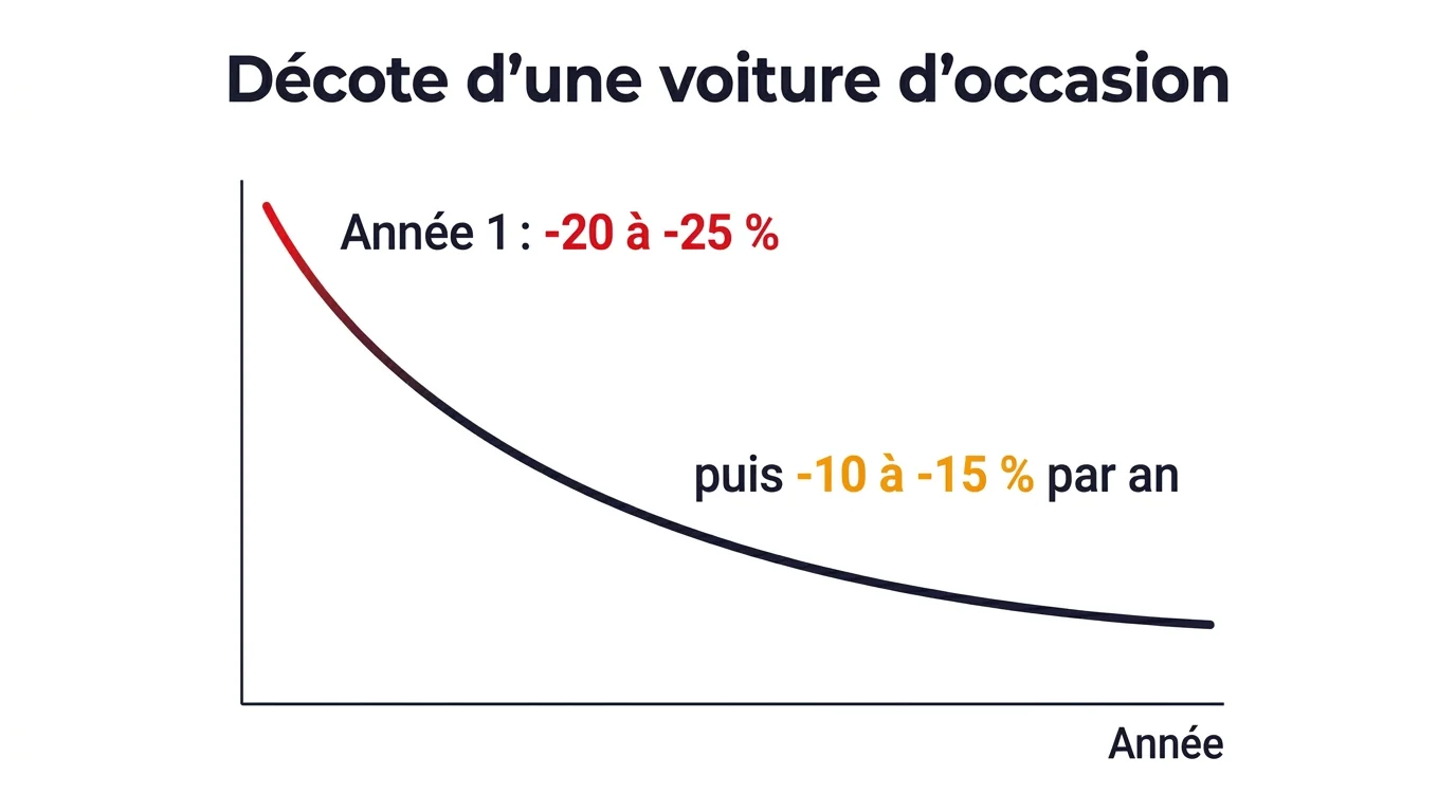 Courbe de décote d'une voiture par année
