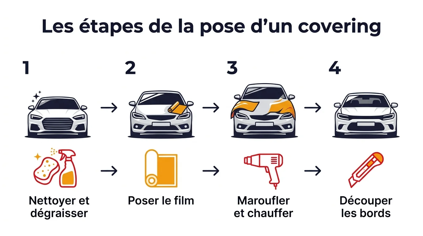 Les étapes de la pose d'un covering