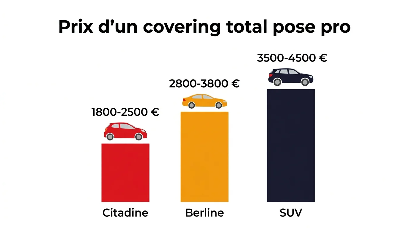 Fourchettes de prix d'un covering selon le gabarit du véhicule