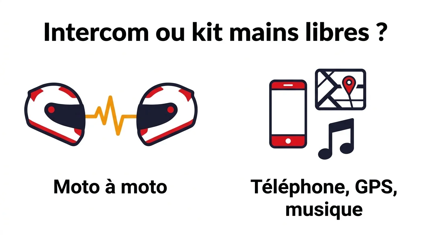 Intercom ou kit mains libres : communication de moto à moto ou téléphone, GPS et musique