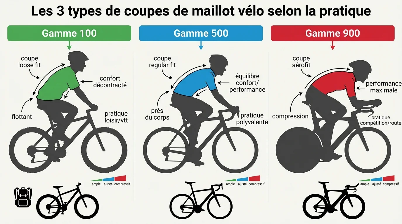 Les 3 types de coupes de maillot vélo selon la pratique