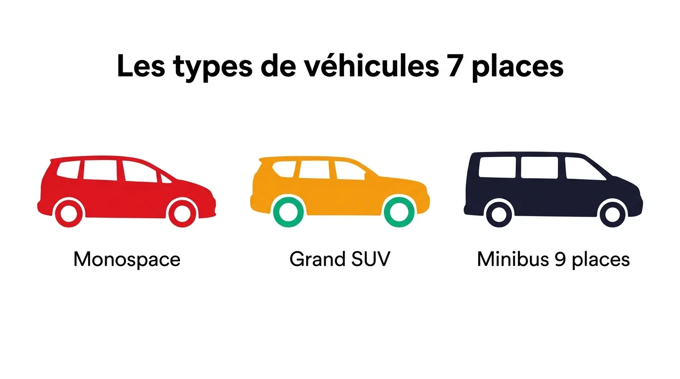 Les types de véhicules 7 places à louer