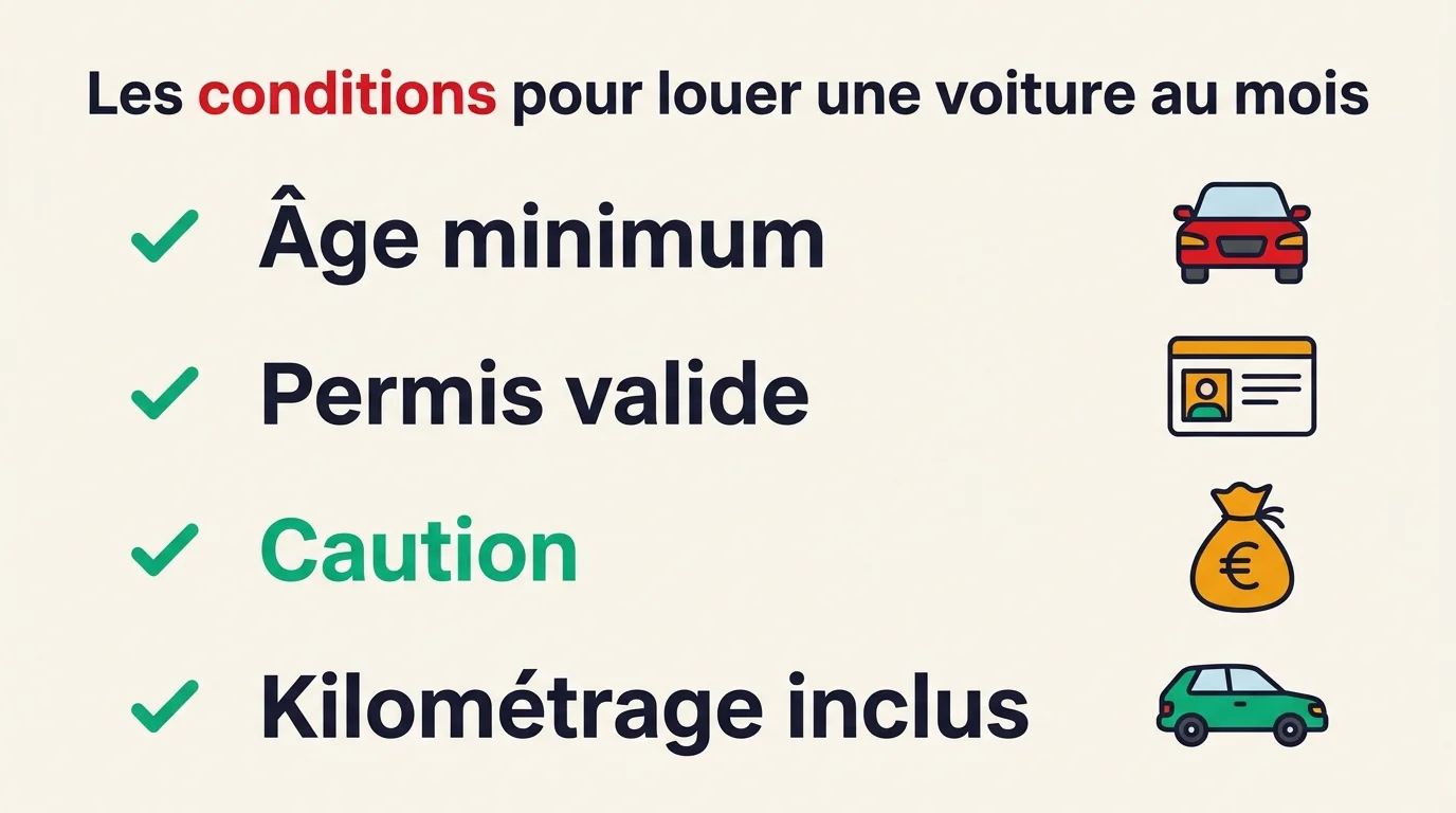 Les conditions pour louer une voiture au mois