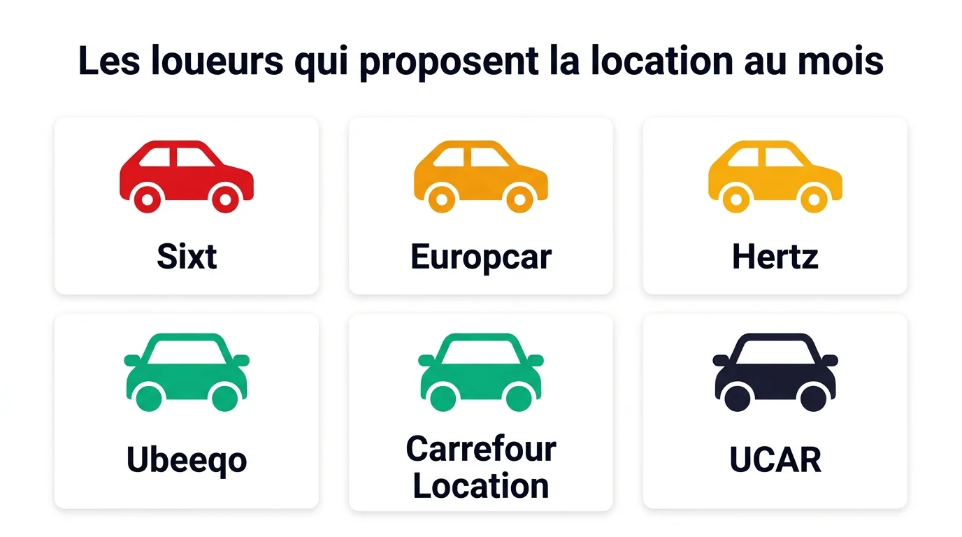 Panorama des loueurs proposant la location au mois