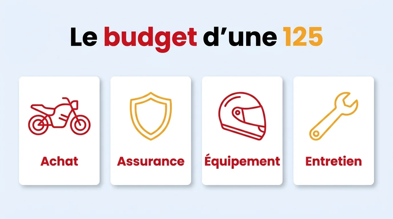 Les quatre postes de budget d'une moto 125 : achat, assurance, équipement, entretien