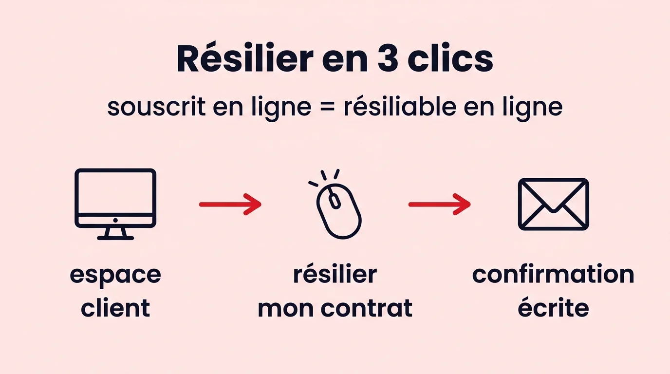 Infographie résilier son assurance auto en 3 clics via l'espace client en ligne