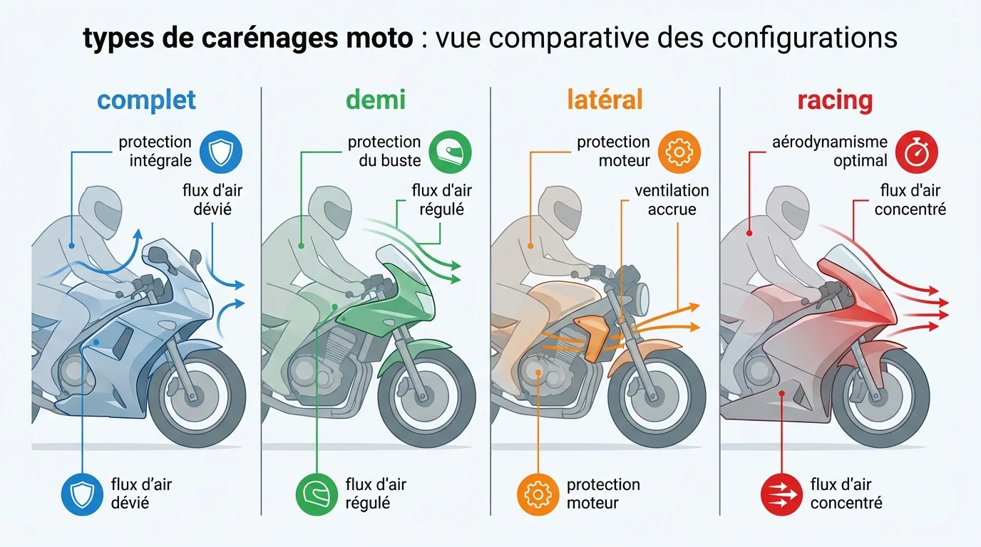 Types de carénages moto : vue comparative des configurations