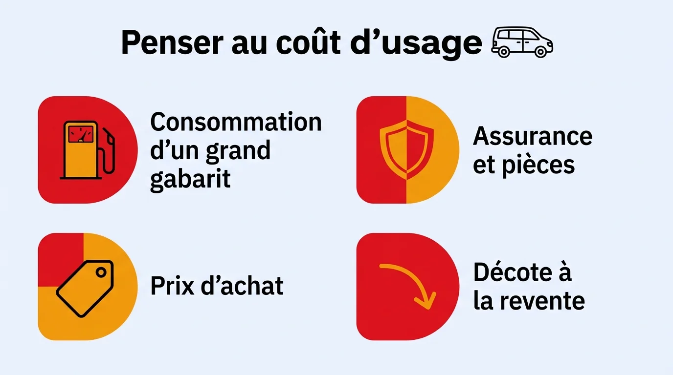 Le coût d'usage d'une voiture 7 places d'occasion : consommation, assurance et pièces, prix d'achat, décote