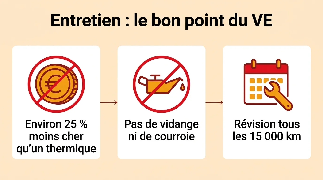 L'entretien d'une voiture électrique : environ 25 % moins cher qu'un thermique, révision tous les 15 000 km